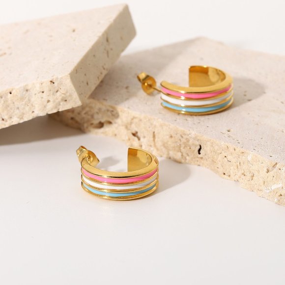 Ella Cotton Candy Hoops - Picture 4 of 8